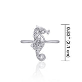 A touch of whimsical sea vibe Silver Seahorse Filigree Ring TRI1794 - ring